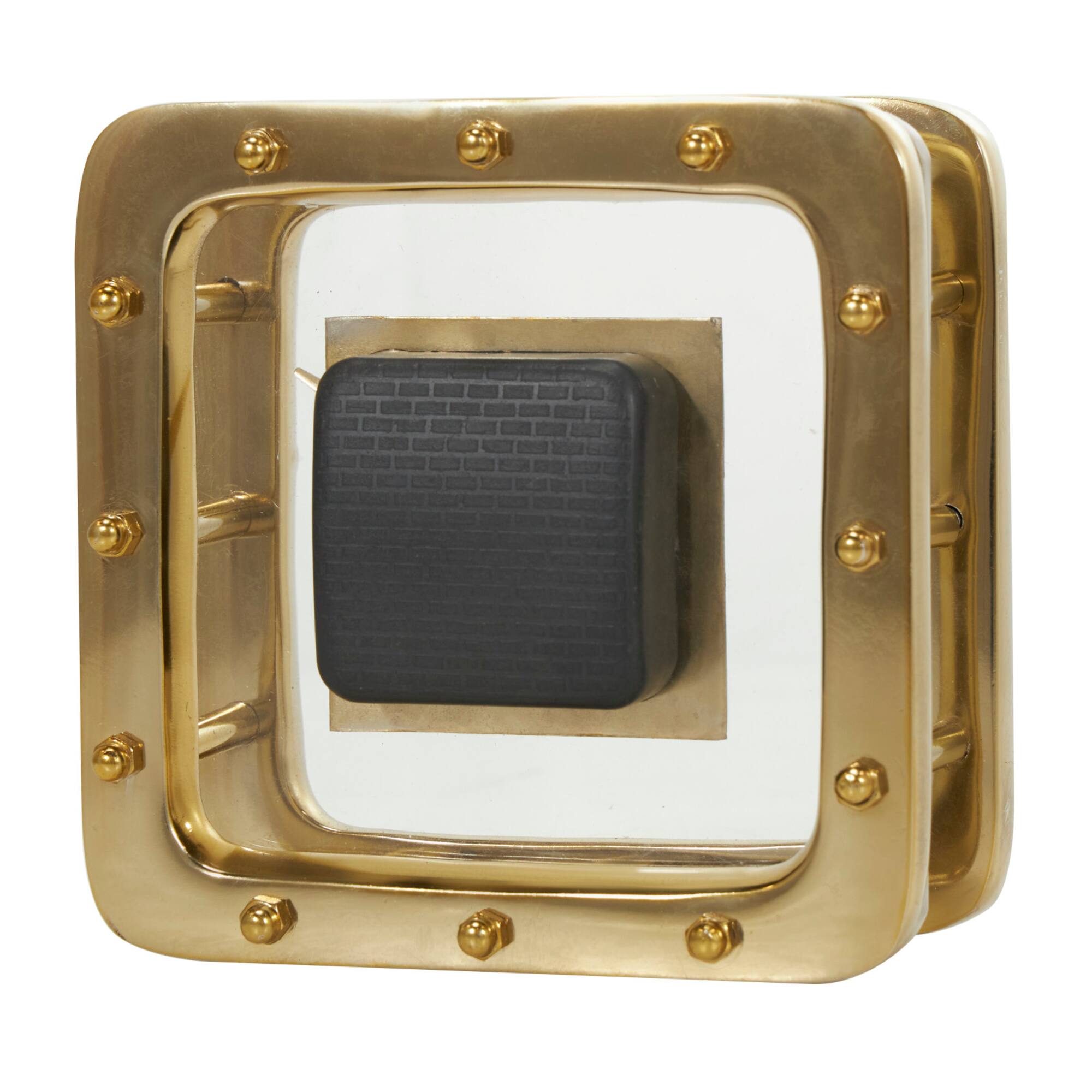 6" Gold Aluminum Geometric Floating Clock